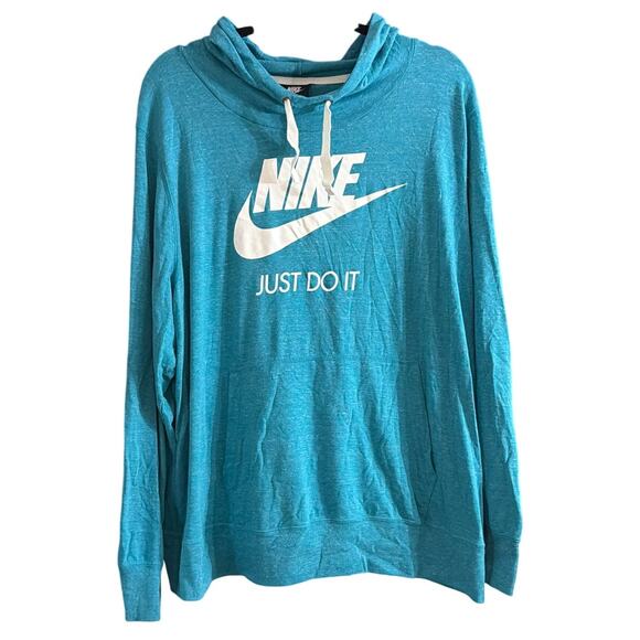 Nike Women's Plus Size Light Blue & White Pullover Hoodie Size 3X - Picture 1 of 7
